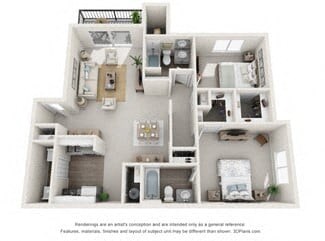 3 bedroom floor plan  the residences at sawmill estates apartments